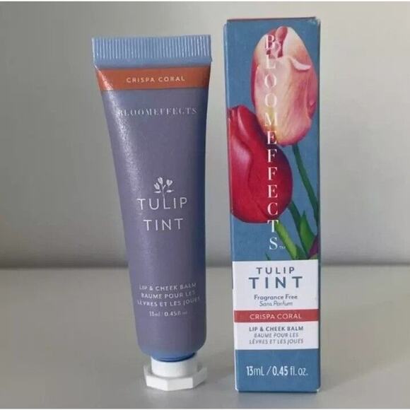 NIB Bloomeffects Tulip Tint Lip & Cheek Balm Crispa Coral 13ml Blush Color - Picture 1 of 4